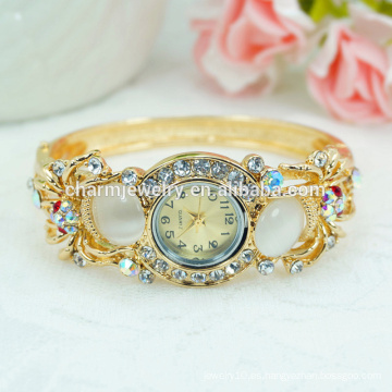 Hermoso Rhinestone de lujo clásico rebordeado reloj de pulsera al por mayor B061